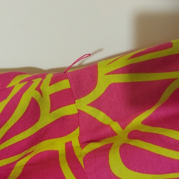 Ashley Stewart Tropical Floral Print Dress Size 24 Pink Green Chartreuse - Picture 7 of 16